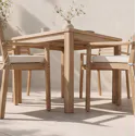 Mesa de jardim de 4 lugares e cadeiras em acácia e cerâmica