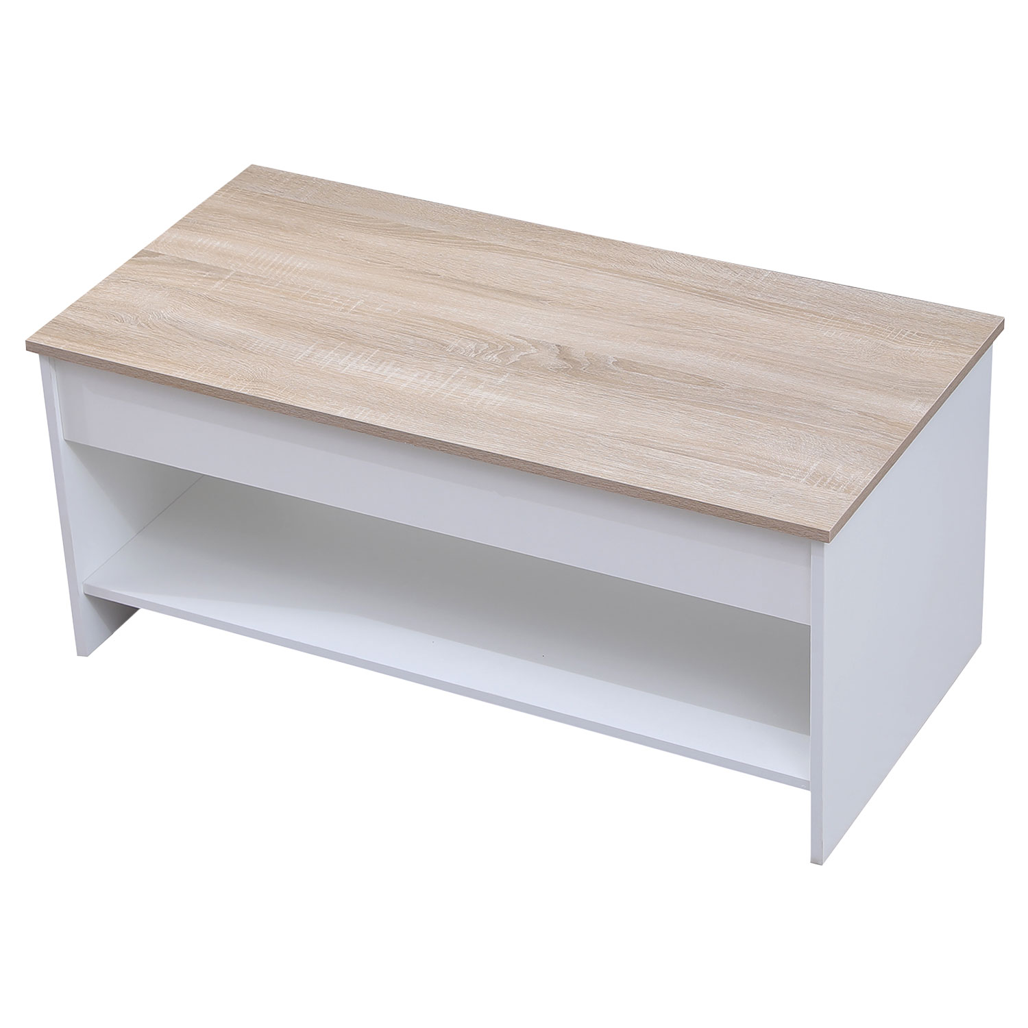 Tavolino bianco e legno HEDDA