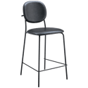 Lot de 2 tabourets de bar en simili noir EDMOND