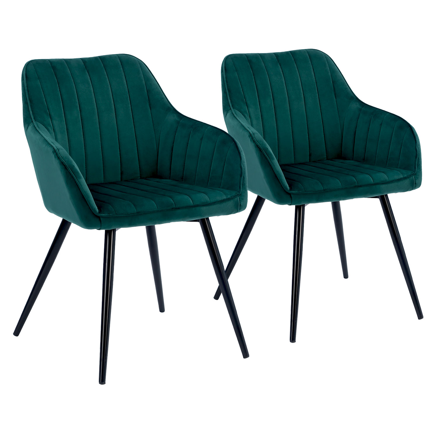 Lot de 2 chaises en velours BERTILLE vertes