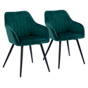 Set van 2 groene BERTILLE fluwelen stoelen