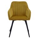 Chaise en velours BERTILLE moutarde