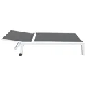 Lot de 2 bains de soleil en textilène gris - aluminium blanc