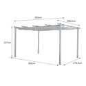 Pergola autoportante 3 × 4m CASSIS grise - structure aluminium