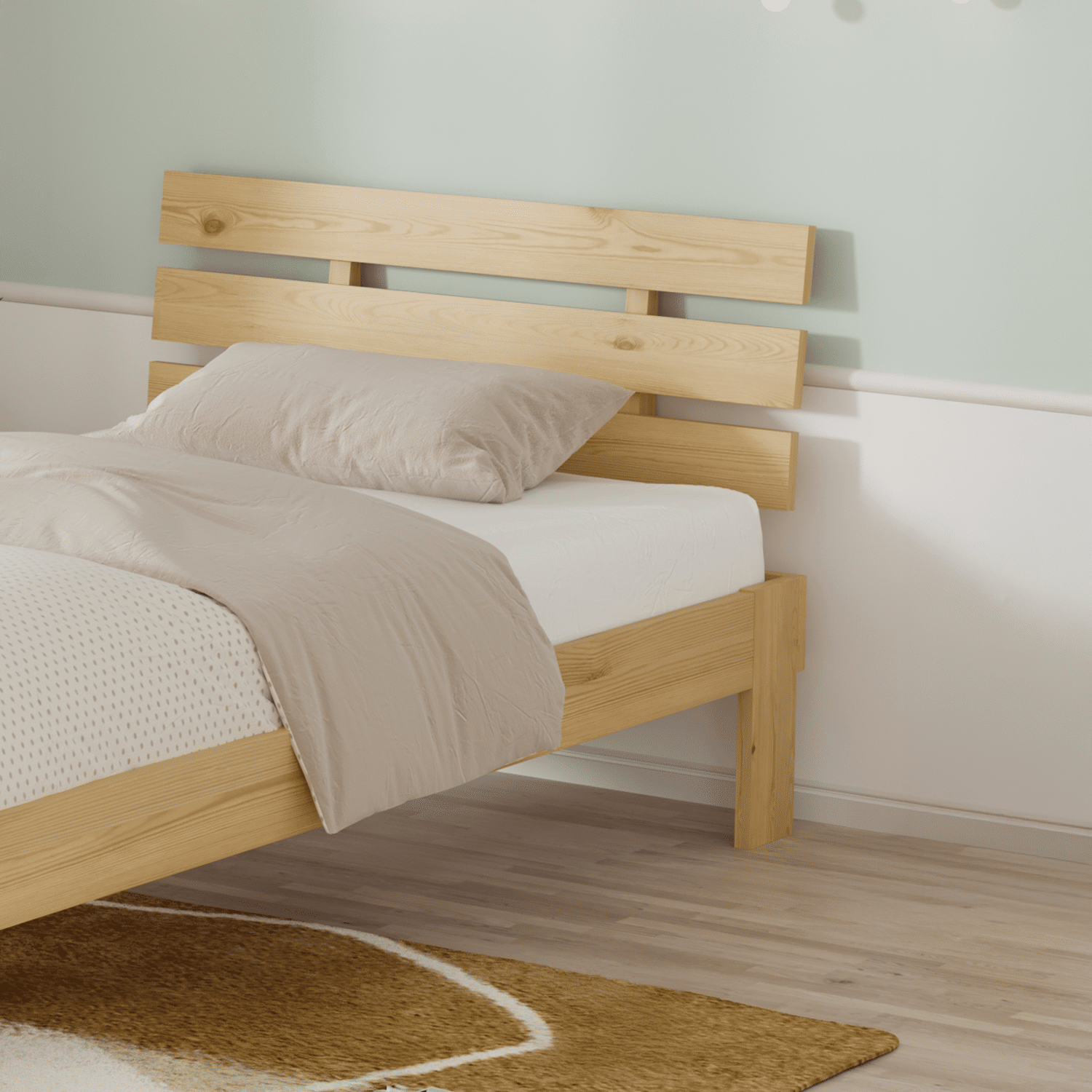 Houten bed met hoofdbord 90x190cm FINN