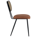 Set van 2 stoelen in riet en roestkleurige lusstof ELENA
