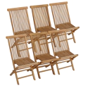 Lot de 6 chaises de jardin en teck LOMBOK