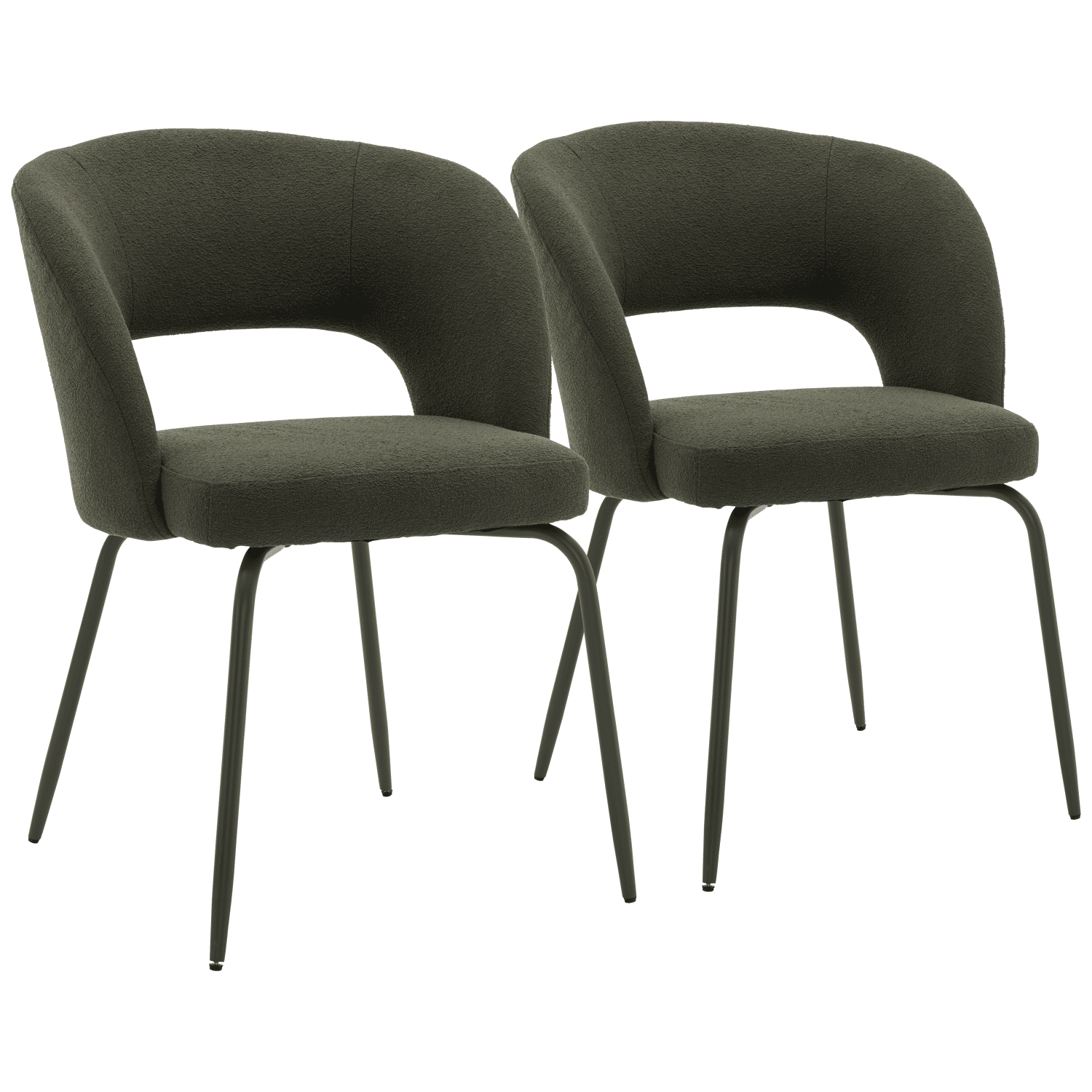 Set di 2 sedie FLAVIA in tessuto anulare verde