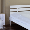 Houten bed met hoofdbord 160x200cm wit FINN