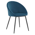 Lot de 2 chaises vintage DIANE velours bleu