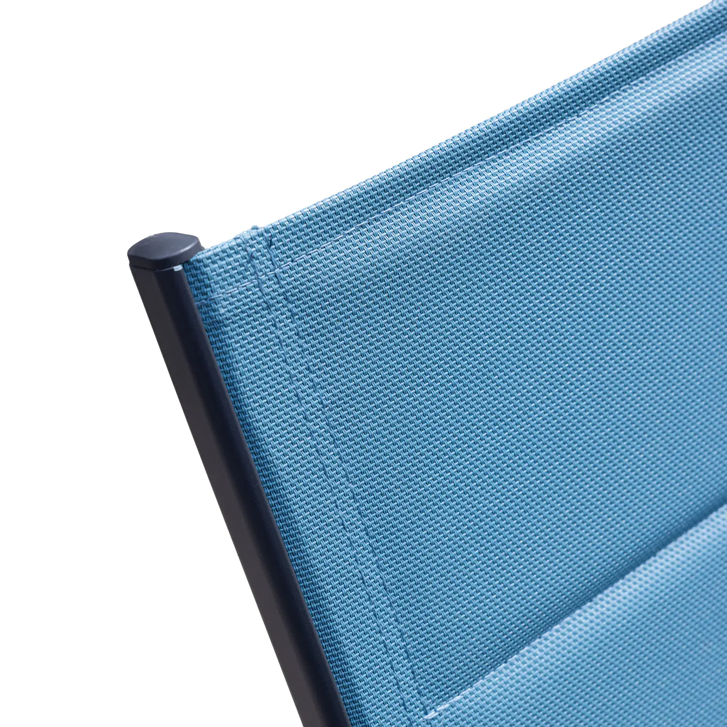 Bain de soleil en textilène bleu gris - aluminium anthracite