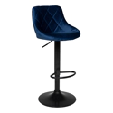 Tabouret de bar en velours bleu ROBIN