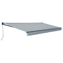 Toldo SAULE 3,95 × 3m - Tecido cinzento e estrutura cinzenta