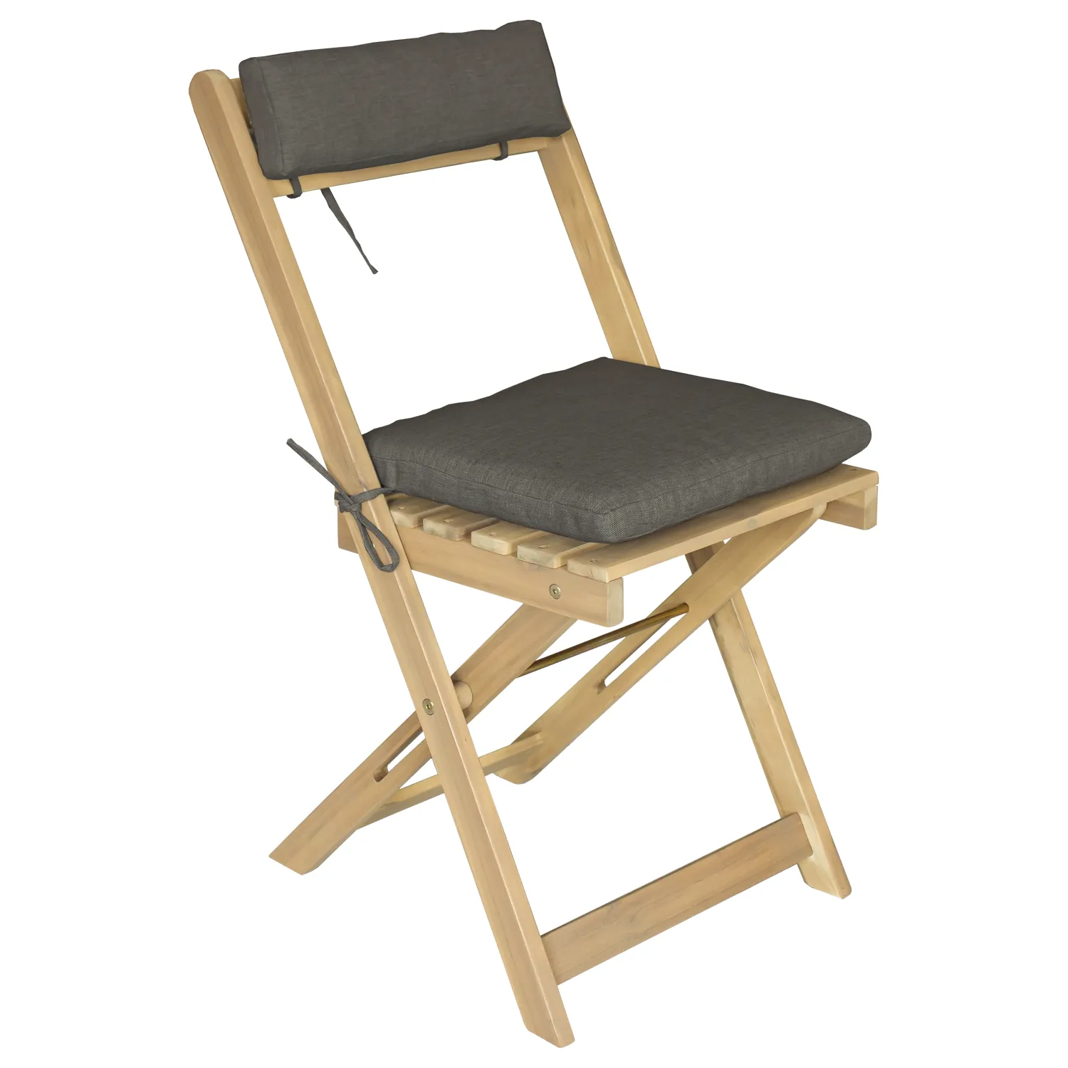 Set da tavolo e sedie per 2 posti in acacia e cuscini grigi BENAGIL