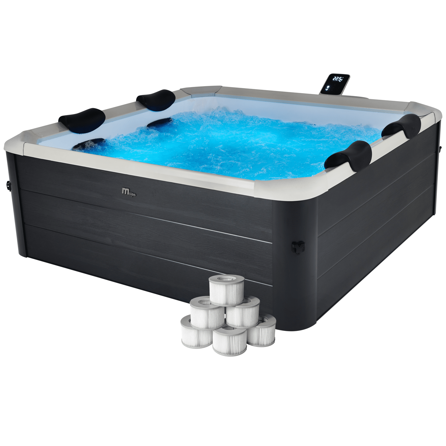 MSPA - Spa rigide connecté carré 180cm OSLO AERO PLUS - 6 places + lot de 6 filtres