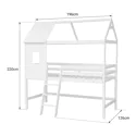 Lit cabane mezzanine pour enfant 190x90cm blanc MARGOT