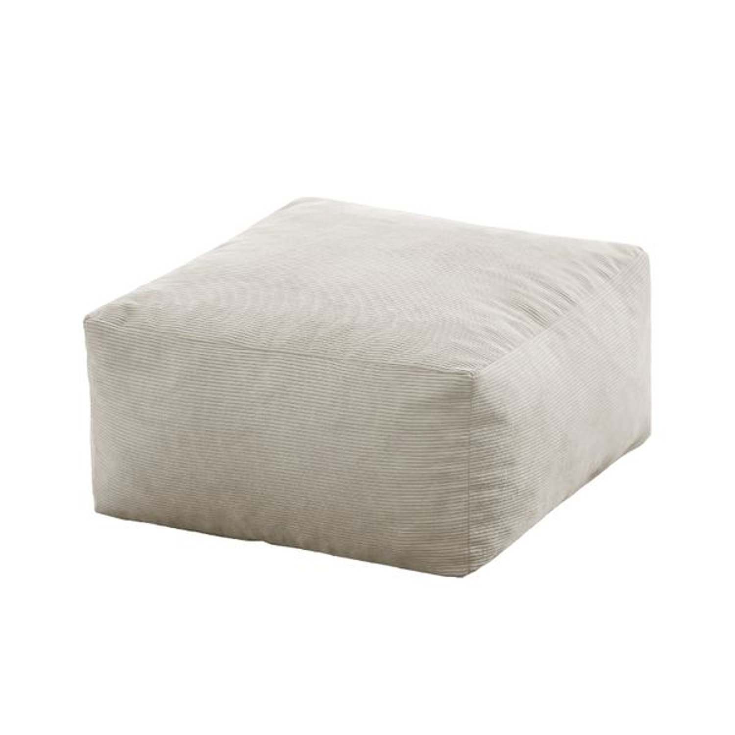 Puff cuadrado de pana beige 50x50cm Desert