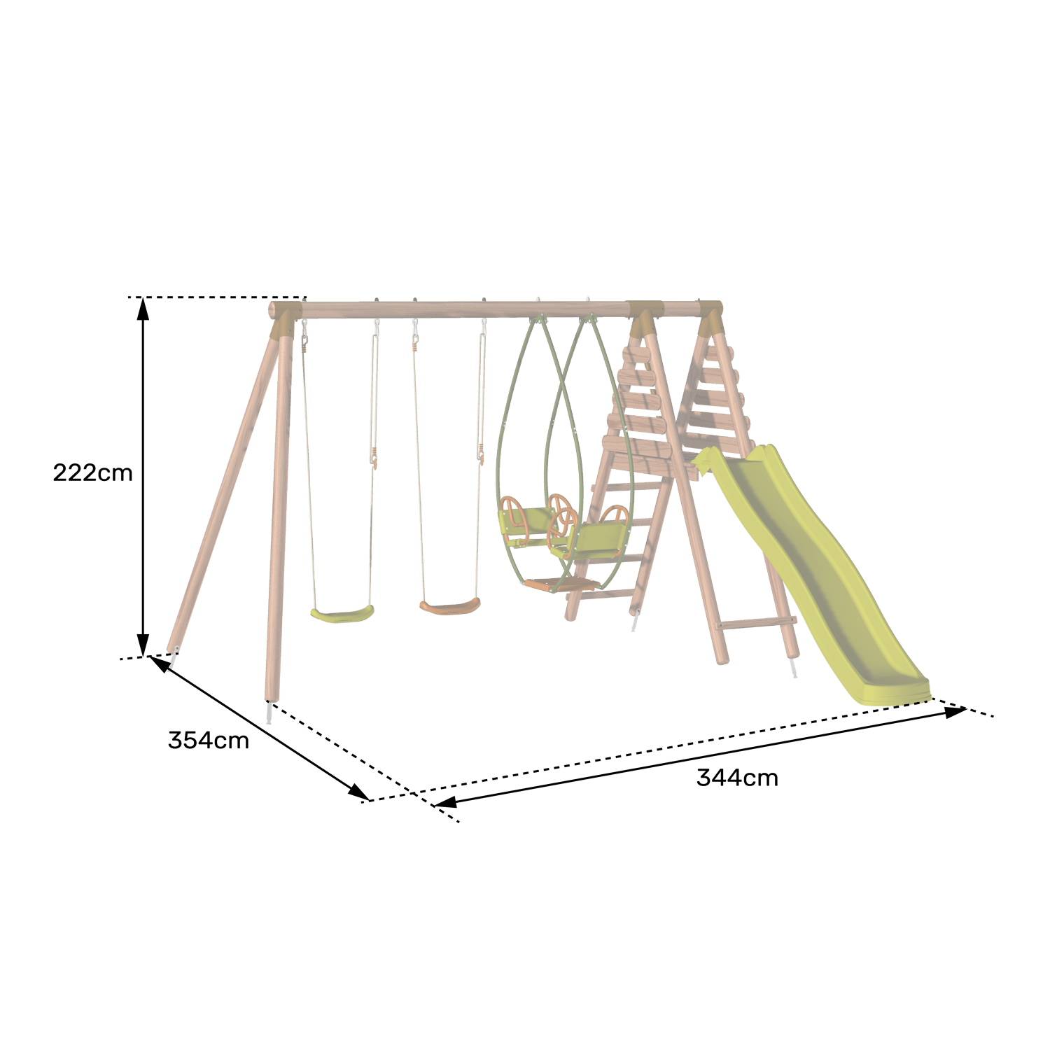 Soulet - Station en bois avec portique 3 agrès et toboggan NARCISSE