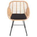 Set di 2 poltrone in rattan sintetico con cuscini CINTA