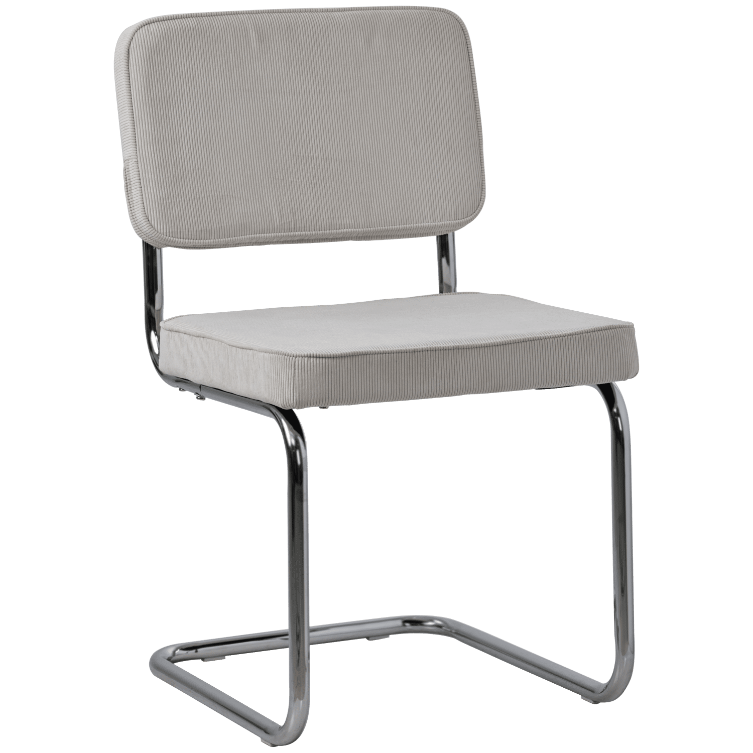 Lot de 2 chaises cantilever en velours côtelé beige MARIA