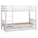 Letto a castello per bambini 190x90cm bianco con cassetti AMBER