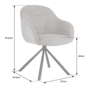 Lot de 2 chaises en tissu gris SAFFI