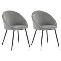 Conjunto de 2 cadeiras de veludo cinzento DIANE vintage