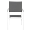 Lot de 4 chaises rembourrées en aluminium blanc - textilène gris