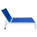Lot de 2 bains de soleil en textilène bleu - aluminium blanc