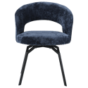 Cadeira de chenille azul escura EHBA