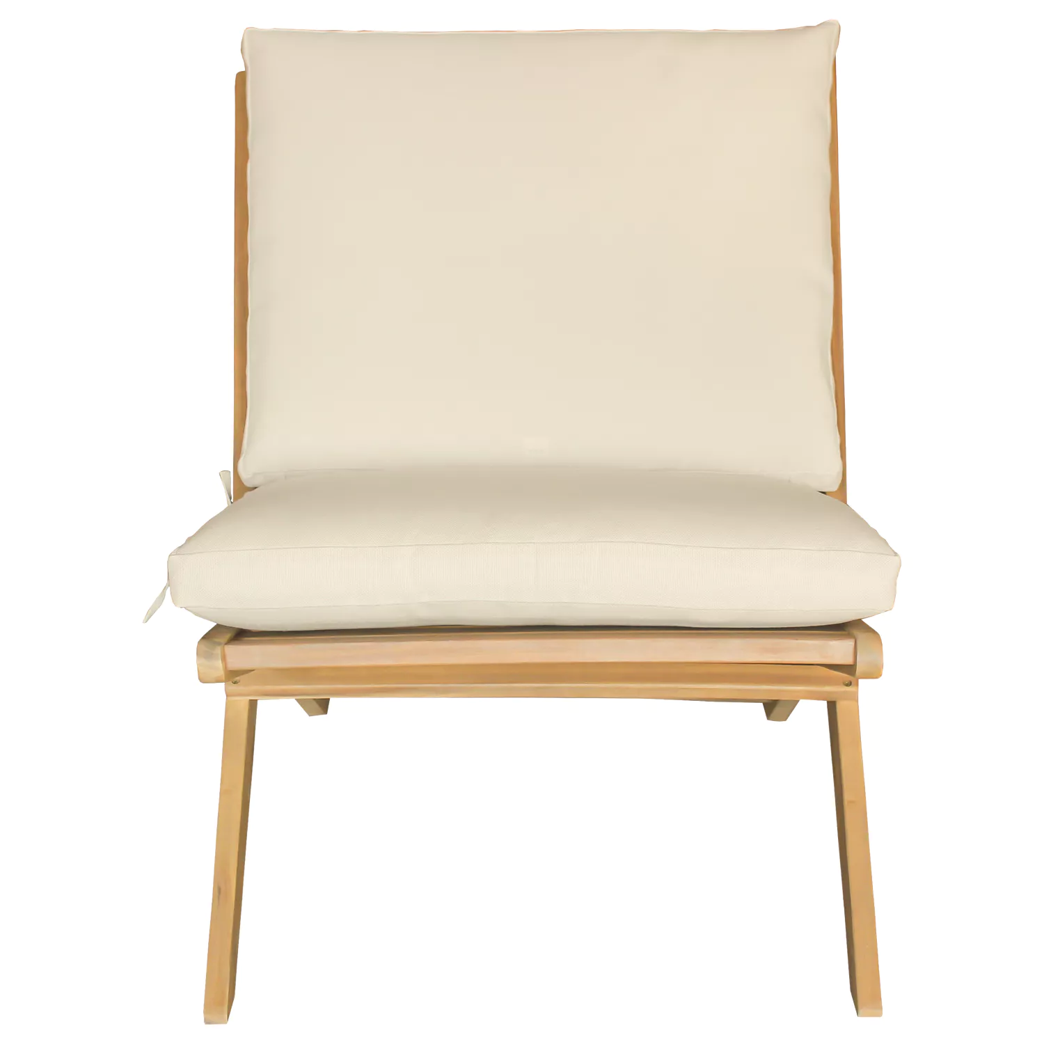 FARO Poltrona da giardino pieghevole in acacia con cuscini beige