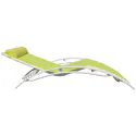 Lot de 2 transats en textilène vert - aluminium blanc