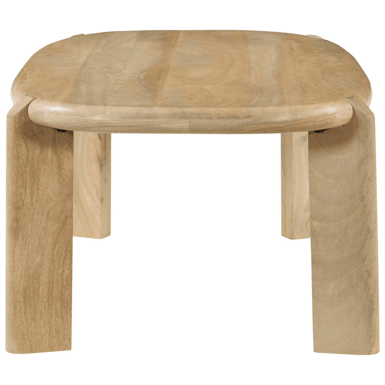 Mesa de centro em madeira maciça de manga tingida clara 120cm