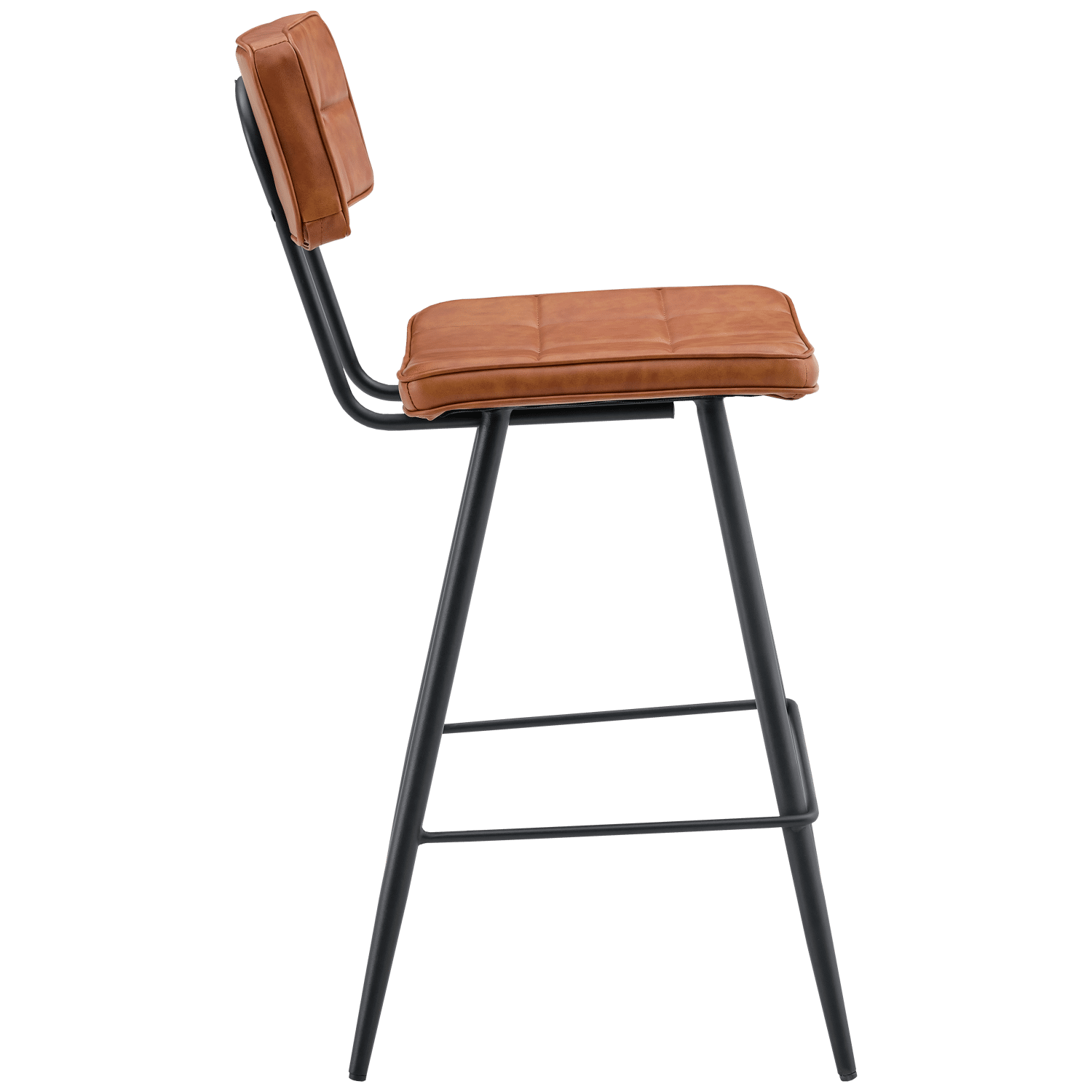 Lot de 2 tabourets de bar en simili cognac FERNAND