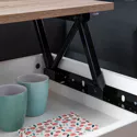 Mesa baja con tapa elevable blanca y madera HEDDA