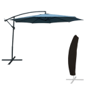 OAHU ombrellone rotondo diametro 3,50m blu grigio + copertura