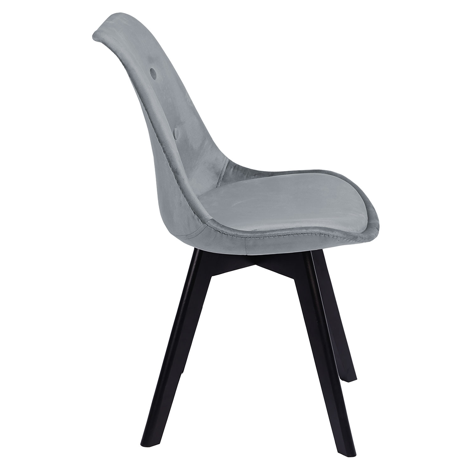 Set di 2 sedie in velluto grigio NORA con cuscino
