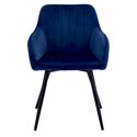 BERTILLE blauw fluwelen stoel