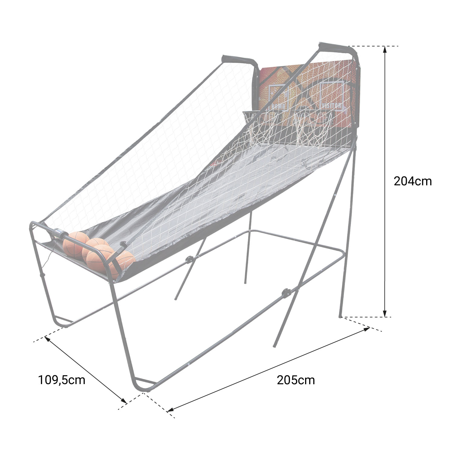 Jeu de basket-ball arcade pliante double panier