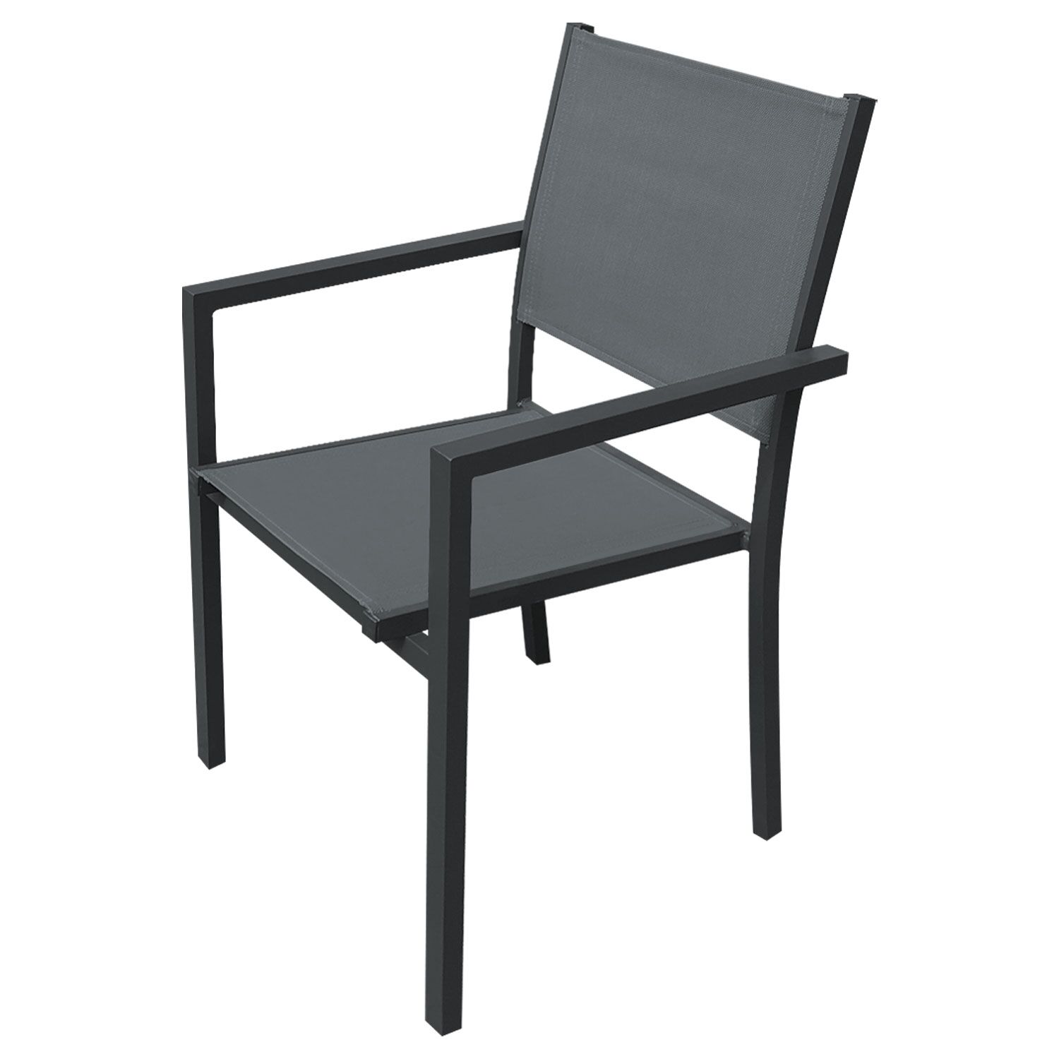 FIRENZE grijs textilene uittrekbare tuinset 8 zitplaatsen - aluminium antraciet