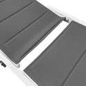Set bain de soleil et table d'appoint en textilène gris - aluminium blanc