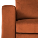 Canapé d'angle convertible JAMES 3 places en velours terracotta