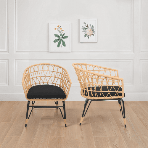 Set di 2 poltrone in rattan...