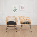 Set di 2 poltrone in rattan sintetico con cuscini AIKO