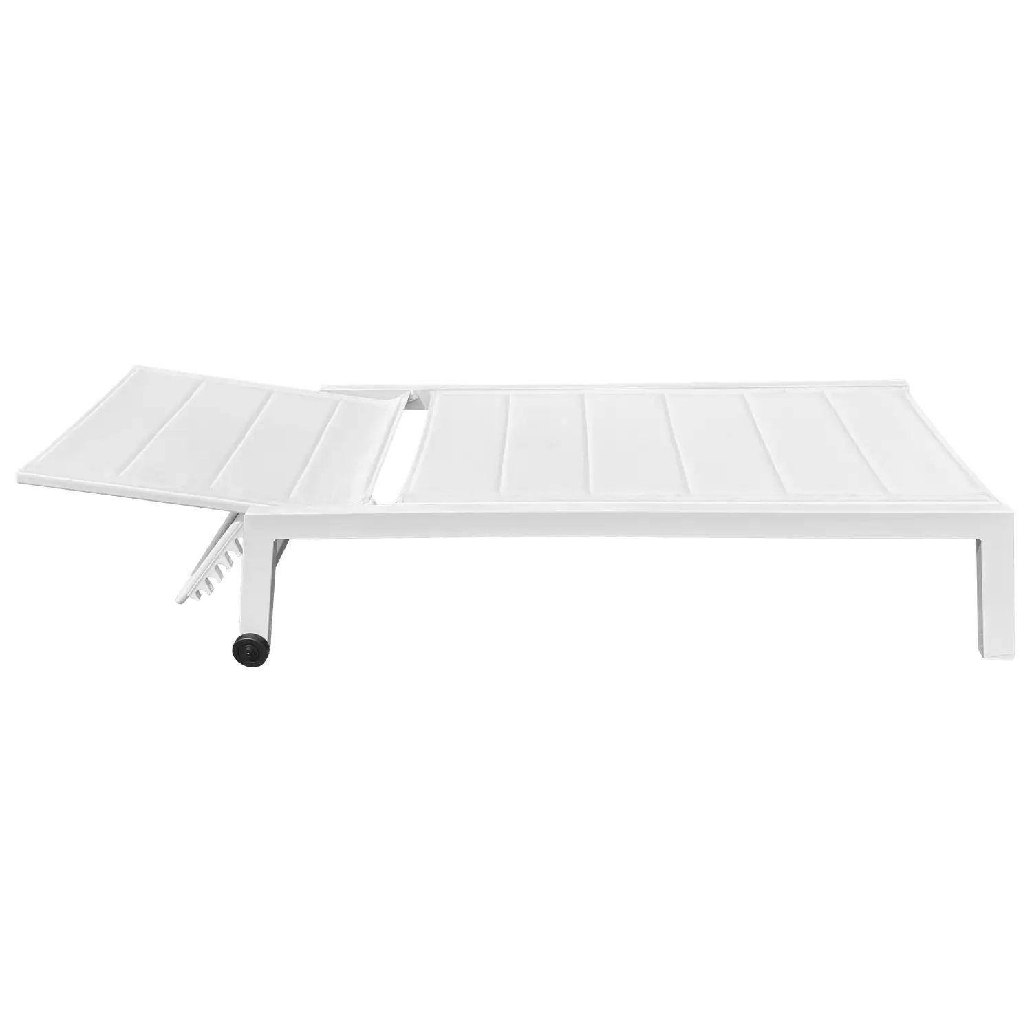 Bain de soleil en textilène blanc - aluminium blanc