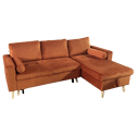 Eck-Couchgarnitur JAMES 3-Sitzer in Velours Terracotta