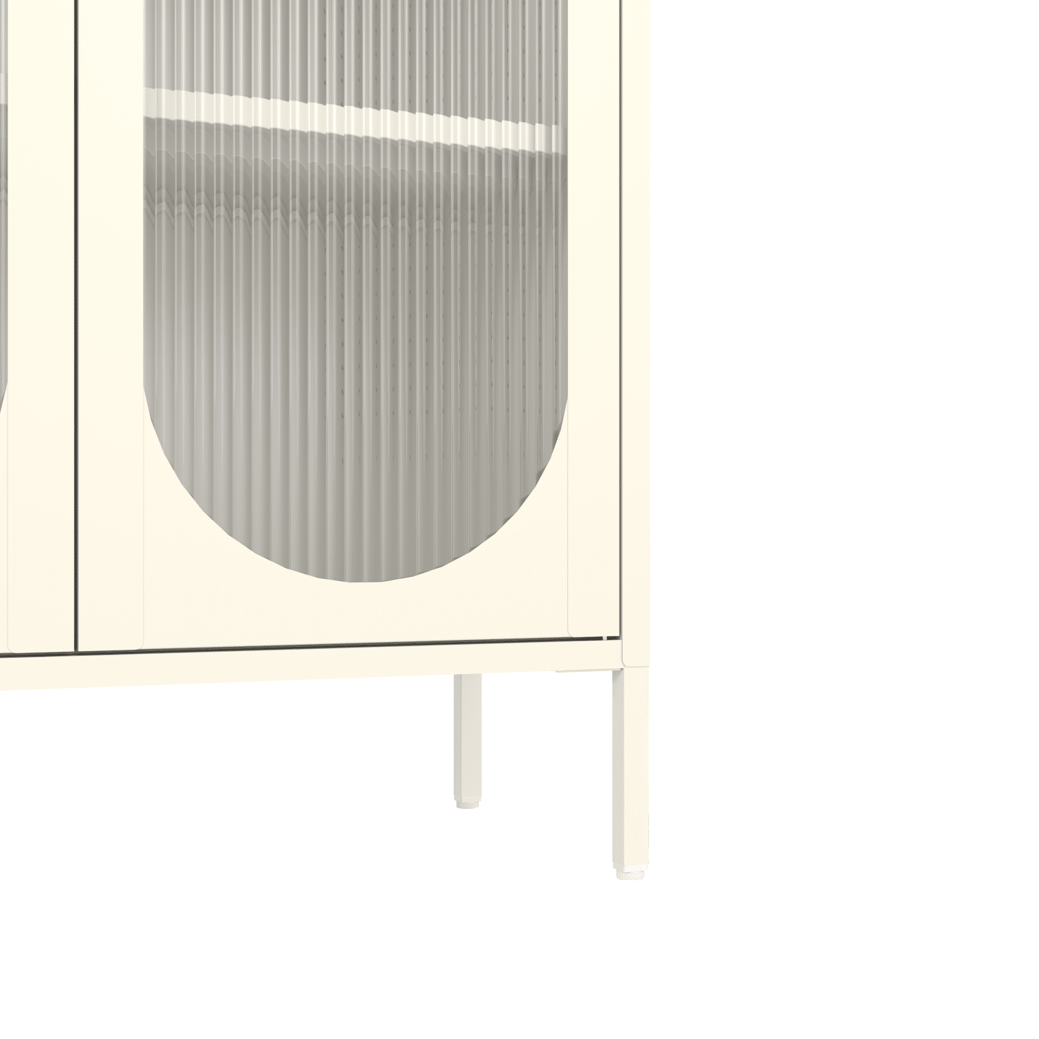 Armario blanco metal y cristal 180cm YASMINE