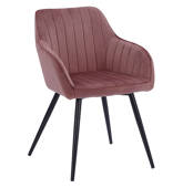 Chaise en velours rose