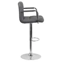 Lot de 2 tabourets de bar gris avec accoudoirs - Happy Garden