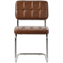 Lot de 2 chaises cantilever en simili marron MARIA